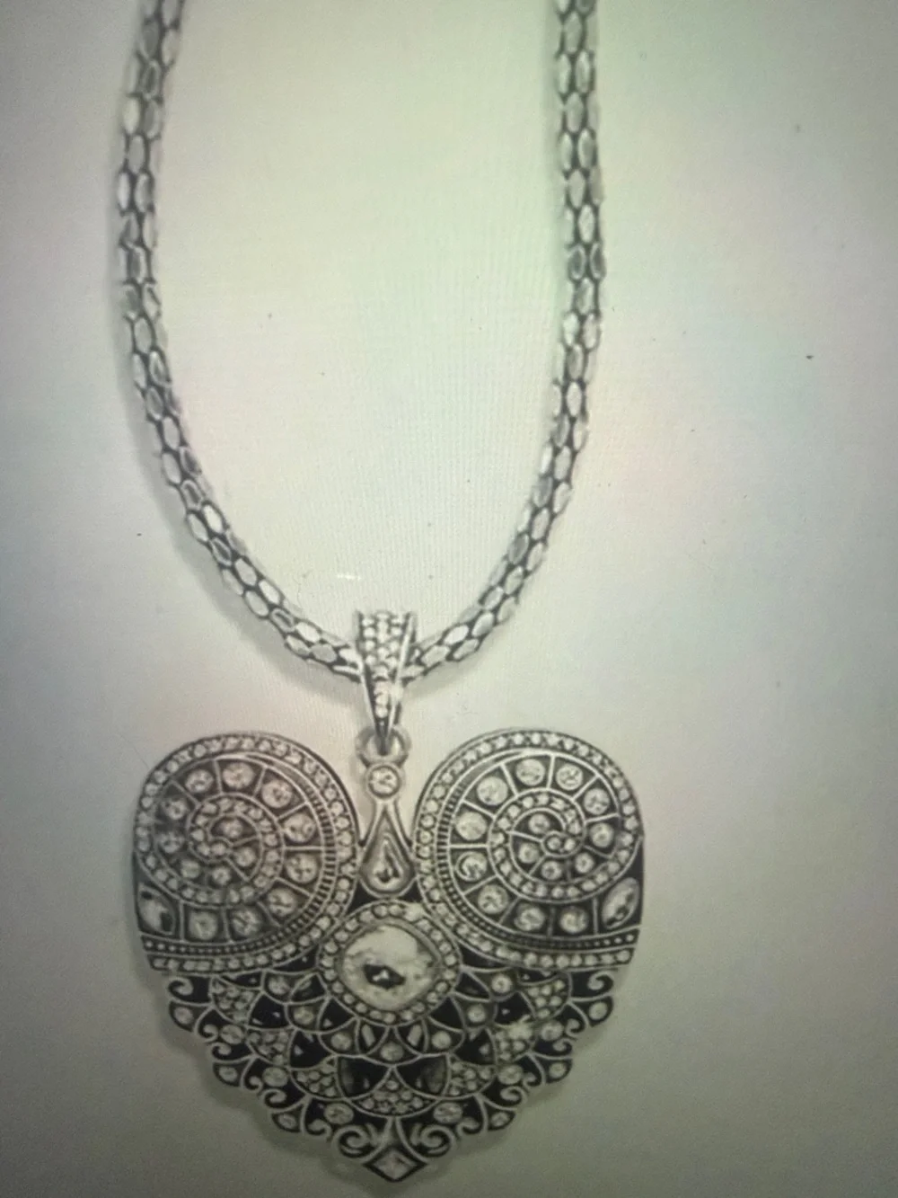 💕Brighton  Mumtaz Large Crystal Heart Convertible Necklace NWOT